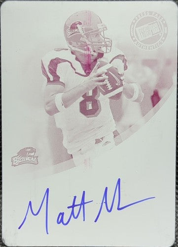 MATT MOORE 2007 Press Pass SE Signings RC AUTO PRINTING PLATE SP 1/1 Panthers of