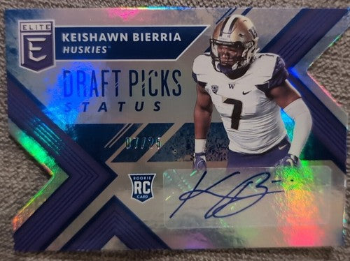 KEISHAWN BIERRIA 2018 Panini Elite Draft Picks Status AUTO Blue SP #7/25 Broncos