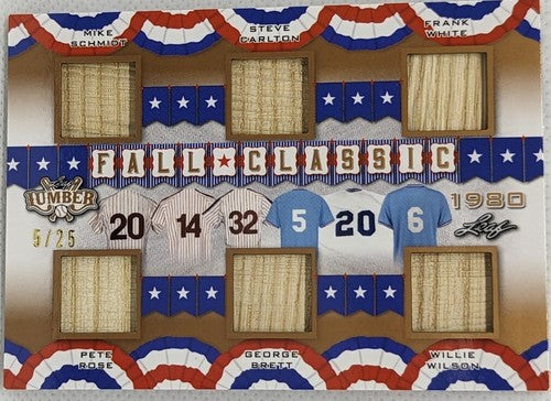 Pete ROSE Mike SCHMIDT George BRETT CARLTON WHITE WILSON 2021 Leaf Lumber 6 BAT
