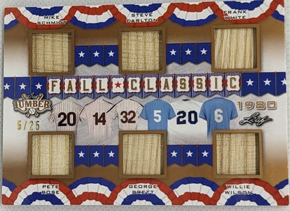 Pete ROSE Mike SCHMIDT George BRETT CARLTON WHITE WILSON 2021 Leaf Lumber 6 BAT