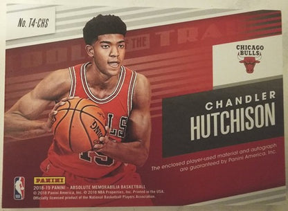 CHANDLER HUTCHISON 2018-19 Panini Absolute AUTO QUAD LOGO BALL PATCH #1/10 Bulls