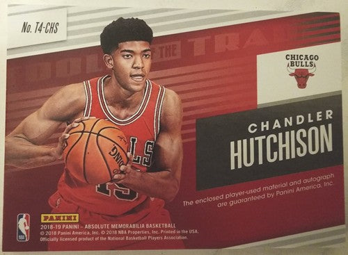 CHANDLER HUTCHISON 2018-19 Panini Absolute AUTO QUAD LOGO BALL PATCH #1/10 Bulls