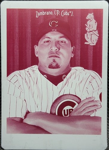 CARLOS ZAMBRANO 2009 Goodwin Champions PRINTING PLATE #1/1 Chicago Cubs Marlins