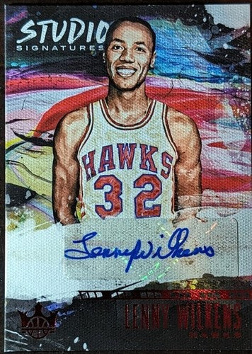 LENNY WILKENS 2018-19 Panini Court Kings Studio AUTO Ruby Red SP #/25 STL Hawks