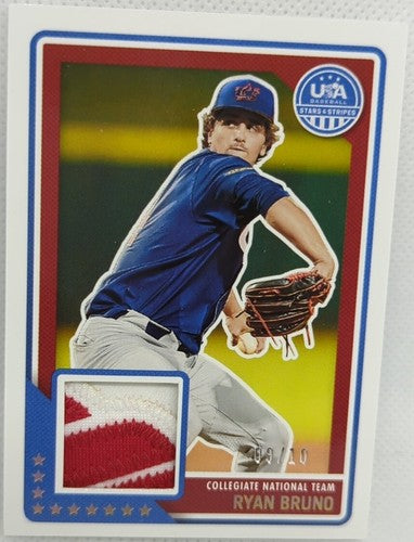 RYAN BRUNO 2023 Panini USA Stars & Stripes Game Used Jersey LOGO PATCH Gold #/10