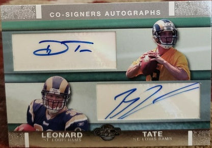 BRIAN LEONARD DREW TATE 2007 Topps Co-Signers Rookie DUAL AUTO Autograph SP Rams