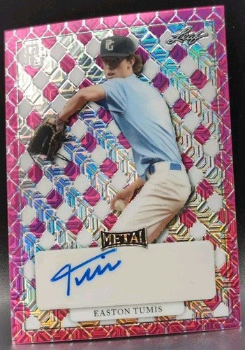 EASTON TUMIS 2022 Leaf Perfect Game Metal Pre-Production PROOF AUTO SP 1/1 Texas