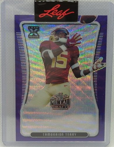 TAMORRION TERRY 2021 Leaf Metal Draft Pre-Production PROOF Purple #1/1 Seahawks