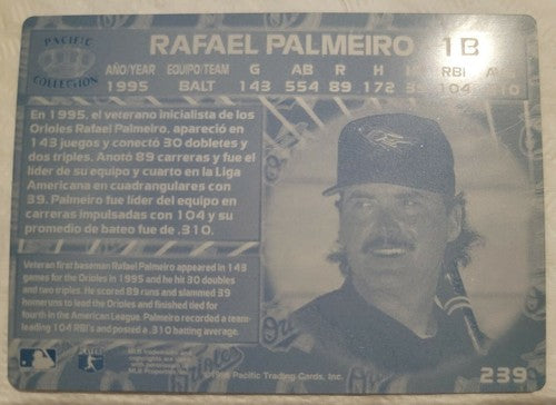 RAFAEL PALMEIRO 1996 Pacific Crown Collection 1/1 PRINTING PLATE Rangers Orioles