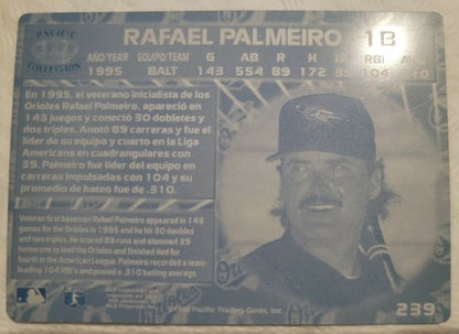 RAFAEL PALMEIRO 1996 Pacific Crown Collection 1/1 PRINTING PLATE Rangers Orioles