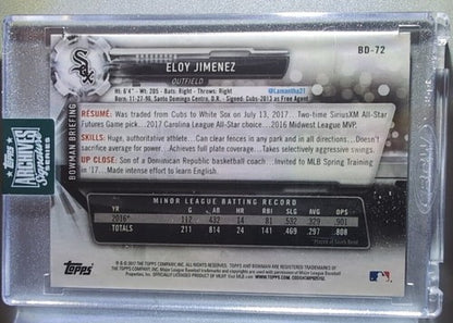 ELOY JIMENEZ 2024 Topps Archives 2017 Bowman Draft RC AUTO SP 1/1 Cubs White Sox