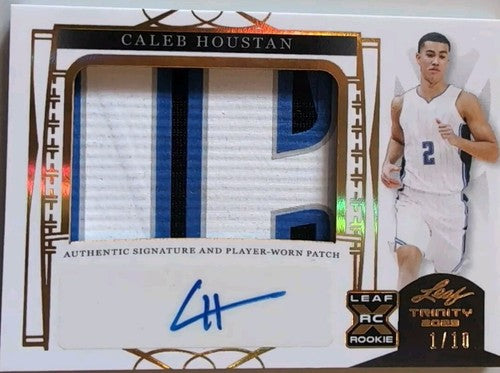 CALEB HOUSTAN 2022-23 Leaf Trinity RC AUTO JERSEY LOGO PATCH GOLD SP #1/10 Magic