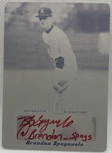 BRENDAN SPAGNUOLO 2013 Leaf Perfect Game RC AUTO INSCRIPTION PRINTING PLATE #1/1