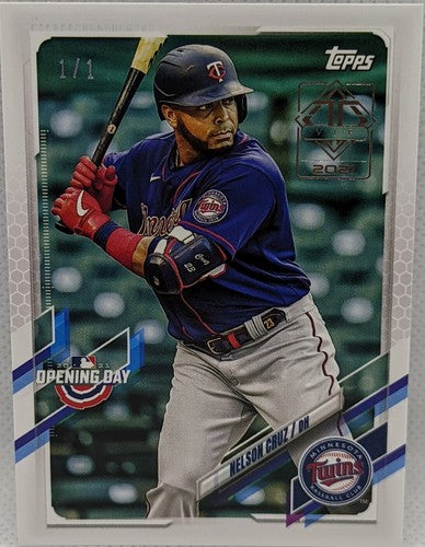 NELSON CRUZ 2021 Topps Transcendent VIP PARTY Opening Day SP #1/1 Twins Rangers