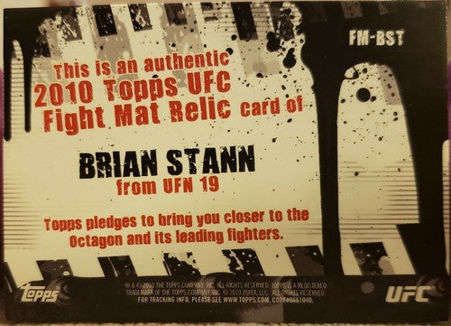 Brian STANN Steve CANTWELL 2010 Topps UFC UFN 19 Fight Used Octagon Mat Relic SP