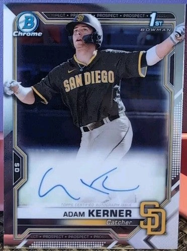 ADAM KERNER 2021 Topps Bowman Chrome Prospect RC AUTO SP Padres Cardinals CPA-AK