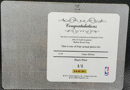 LINAS KLEIZA 2012-13 Panini Gold Standard Brand Tag PRINTING PLATE SP 1/1 One of