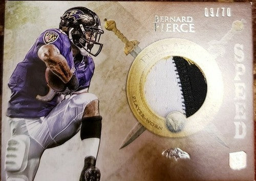 BERNARD PIERCE 2012 Topps Valor Speed Rookie Jersey PATCH #9/70 Baltimore Ravens