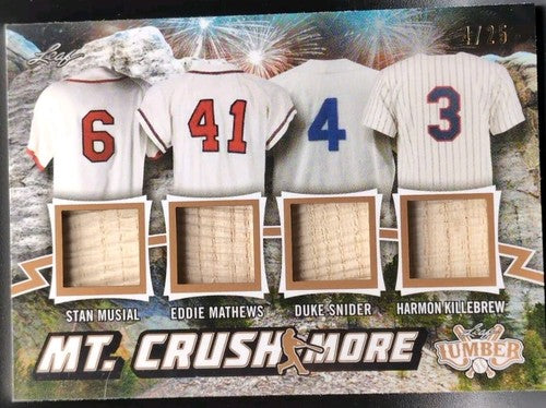 Stan MUSIAL Harmon KILLEBREW 2021 Lumber QUAD BAT PATCH Duke SNIDER Jersey #4/25