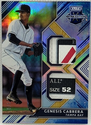 GENESIS CABRERA 2018 Panini Elite Extra DUAL Jersey LAUNDRY TAG LOGO PATCH #5/5