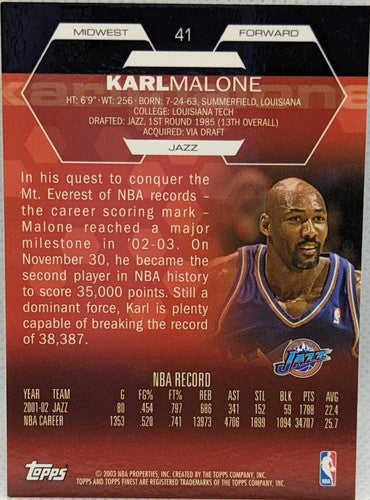 KARL MALONE 2002-03 Topps Finest National Sports Convention NSCC SP #1/1 Jazz of