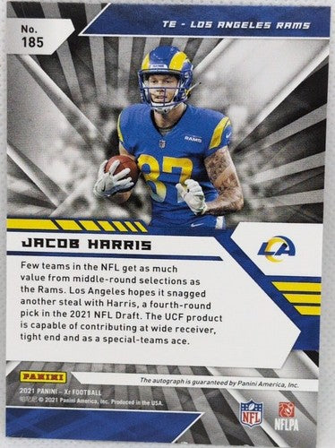 JACOB HARRIS 2021 Panini XR Silver RC AUTO SP #55/99 Rams Jaguars Eagles #185
