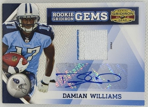 DAMIAN WILLIAMS 2010 Panini Gridiron Gear RC AUTO JERSEY PATCH Prime #/10 Titans