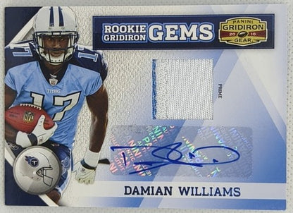 DAMIAN WILLIAMS 2010 Panini Gridiron Gear RC AUTO JERSEY PATCH Prime #/10 Titans