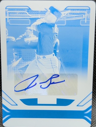 â¾ JAKE BAUERS 2020 Panini Chronicles Playbook AUTO PRINTING PLATE #1/1 Yankees