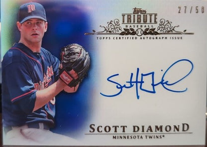 SCOTT DIAMOND 2013 Topps Tribute Baseball AUTO SP #/50 Minnesota Twins Blue Jays