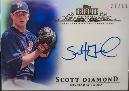 SCOTT DIAMOND 2013 Topps Tribute Baseball AUTO SP #/50 Minnesota Twins Blue Jays