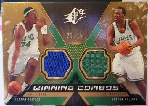 Paul PIERCE Al JEFFERSON 2005-06 SPx Dual All-Star Game Used Jersey #/25 Celtics