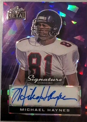 MICHAEL HAYNES 2024 Leaf Metal Signature AUTO Cracked Ice #1/1 of Falcons Saints