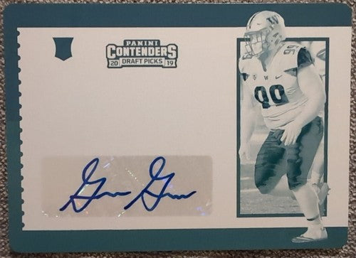 GREG GAINES 2019 Panini Contenders Draft Picks AUTO PRINTING PLATE #1/1 Huskies