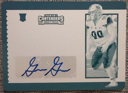 GREG GAINES 2019 Panini Contenders Draft Picks AUTO PRINTING PLATE #1/1 Huskies