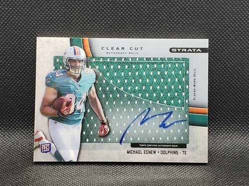 MICHAEL EGNEW 2012 Topps Strata Clear Cut DUAL AUTO Jumbo Jersey Relic Dolphins