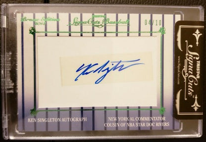KEN SINGLETON 2013 TriStar Signa Cuts Bronx AUTO /10 Yankees Commentator Orioles
