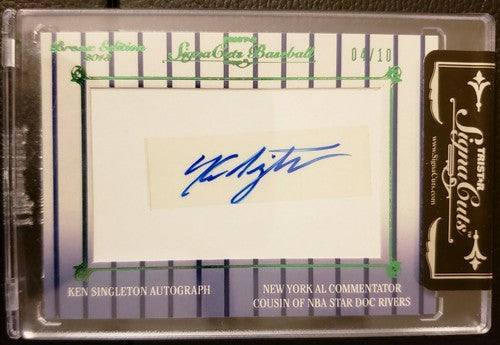 KEN SINGLETON 2013 TriStar Signa Cuts Bronx AUTO /10 Yankees Commentator Orioles
