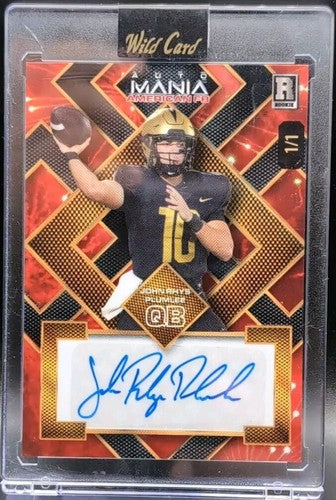 JOHN RHYS PLUMLEE 2024 Wild Card Mania American FB RC AUTO FIREWORKS 1/1 Jaguars