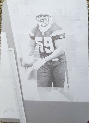 BRANDON SILER 2007 Playoff Absolute Rookie PRINTING PLATE SP #1/1 of 1 Chargers