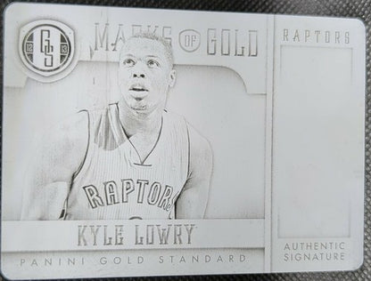 KYLE LOWRY 2012-13 Panini Gold Standard Marks PRINTING PLATE #1/1 Raptors One of