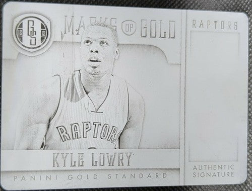 KYLE LOWRY 2012-13 Panini Gold Standard Marks PRINTING PLATE #1/1 Raptors One of