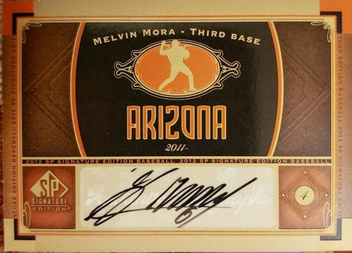 MELVIN MORA 2012 Upper Deck SP Signature Edition AUTO #AZ6 Diamondbacks Orioles