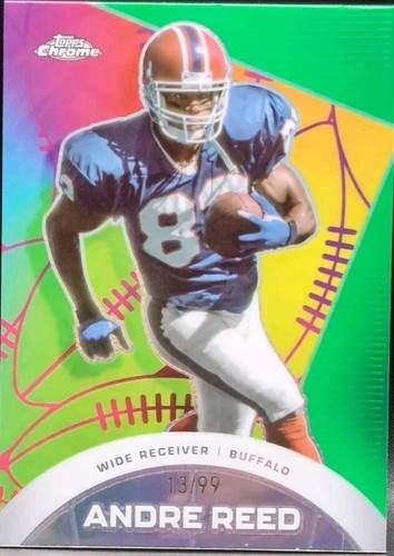 ANDRE REED 2024 Topps Composite Chrome All-Etch GREEN REFRACTOR SP #13/99 Bills