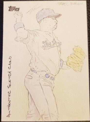 RAFAEL FURCAL 2009 Topps Sketch Art Justin Chung Auto SP #1/1 LA Dodgers Braves