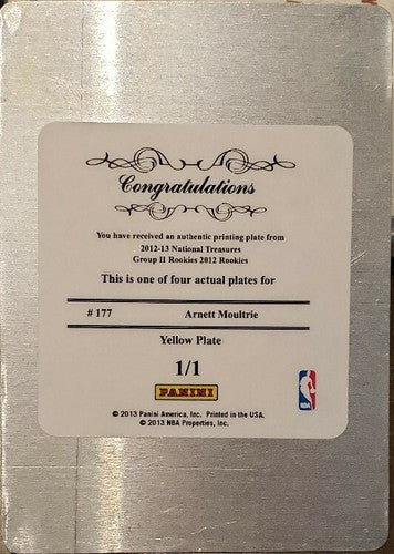 ARNETT MOULTRIE 2012-13 Playoff National Treasures RC PRINTING PLATE #1/1 76ers