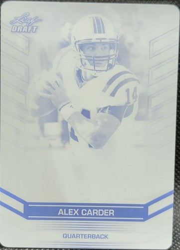 ALEX CARDER 2013 Leaf Draft Retail Common RC PRINTING PLATE SP #1/1 Lions One of