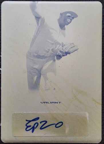 ERICK PENA 2020 Leaf Valiant RC DUAL AUTO PRINTING PLATE SP #1/1 Royals XRC of
