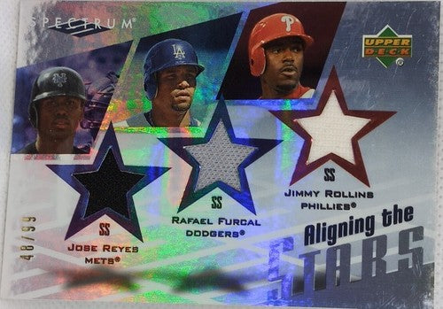 Rafael FURCAL Jimmy ROLLINS Jose REYES 2007 UD Spectrum TRIPLE JERSEY Relic #/99