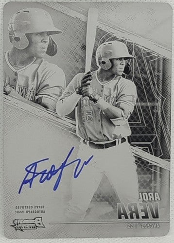 AROL VERA 2021 Topps Bowman's Best AUTO PRINTING PLATE SP #1/1 LA Angels One of